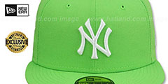 Yankees TEAM-BASIC Lime-White Fitted Hat by New Era - 2nd View