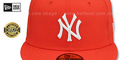 Yankees TEAM-BASIC Orange-White Fitted Hat by New Era - 2nd View