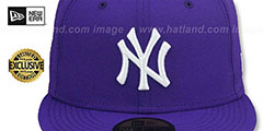 Yankees TEAM-BASIC Purple-White Fitted Hat by New Era - 2nd View