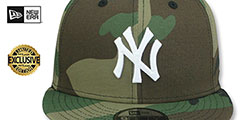 Yankees TEAM-BASIC SNAPBACK Army Camo-White Hat by New Era - 2nd View