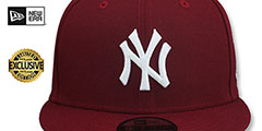 Yankees TEAM-BASIC SNAPBACK Burgundy-White Hat by New Era - 2nd View