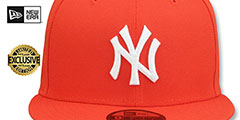 Yankees TEAM-BASIC SNAPBACK Orange-White Hat by New Era - 2nd View