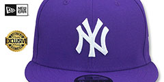 Yankees TEAM-BASIC SNAPBACK Purple-White Hat by New Era - 2nd View