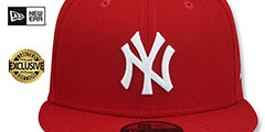 Yankees TEAM-BASIC SNAPBACK Red-White Hat by New Era - 2nd View