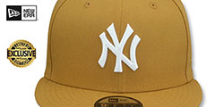 Yankees TEAM-BASIC SNAPBACK Tan-White Hat by New Era - 2nd View