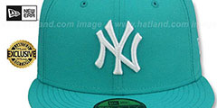 Yankees TEAM-BASIC Teal-White Fitted Hat by New Era - 2nd View