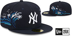 Yankees TONAL WAVE Navy Fitted Hat by New Era - 2nd View