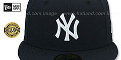 Yankees WHITE FLORAL-BOTTOM Navy Fitted Hat by New Era - 2nd View