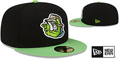 Yard Goats THEME NIGHT Black-Lime Fitted Hat by New Era - 2nd View