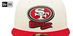 49ers 2022 NFL SIDELINE Cream-Red Fitted Hat by New Era - 3rd View