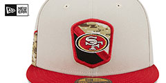 49ers 2023 SALUTE-TO-SERVICE Stone-Red Fitted Hat by New Era - 3rd View