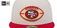 49ers 2024 HISTORIC SIDELINE Stone-Red Fitted Hat by New Era - 3rd View