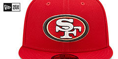 49ers BANNER SIDE-PATCH Red Fitted Hat by New Era - 3rd View