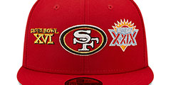 49ers HISTORIC CHAMPIONS Red Fitted Hat by New Era - 3rd View