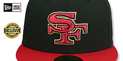 49ers NFL LIGATURE SIDE-PATCH Black-Red Fitted Hat by New Era - 3rd View