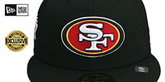 49ers SB XXIX MESH-BACK SIDE-PATCH Black-Black Fitted Hat by New Era - 3rd View