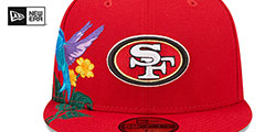 49ers SIDE-BLOOM Red Fitted Hat by New Era - 3rd View