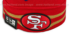 49ers SUPER BOWL XXIII Red Knit Beanie Hat by New Era - 3rd View