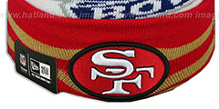 49ers SUPER BOWL XXIV White Knit Beanie Hat by New Era - 3rd View