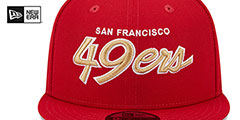 49ers TEAM-SCRIPT SNAPBACK Red Hat by New Era - 3rd View