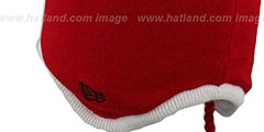 49ers TEAM-TONE TASSLE Red Knit Beanie Hat by New Era - 3rd View