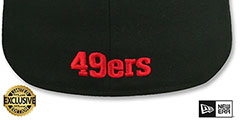 49ers THROWBACK NFL SHIELD-BASIC Black-Red Fitted Hat by New Era - 3rd View