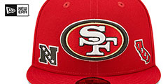 49ers TRIPLE THREAT IDENTITY Red Fitted Hat by New Era - 3rd View