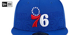 76ers 2023 NBA DRAFT Royal Fitted Hat by New Era - 3rd View