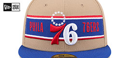 76ers 2024 NBA DRAFT Camel-Royal Fitted Hat by New Era - 3rd View