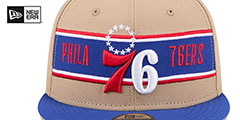 76ers 2024 NBA DRAFT SNAPBACK Camel-Royal Hat by New Era - 3rd View