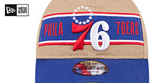 76ers 2024 NBA DRAFT STRAPBACK Camel-Royal Hat by New Era - 3rd View