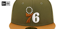 76ers 2T COLOR PACK Olive-Tan Fitted Hat by New Era - 3rd View