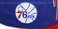 76ers CHALK-UP HERO SNAPBACK Royal-Red Hat by New Era - 3rd View