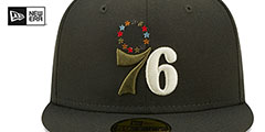 76ers COLOR PACK MULTI Charcoal Fitted Hat by New Era - 3rd View