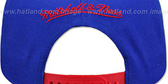 76ers CROPPED SATIN SNAPBACK Royal-Red Adjustable Hat by Mitchell and Ness - 3rd View