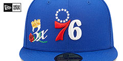 76ers CROWN CHAMPS Royal Fitted Hat by New Era - 3rd View