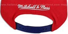 76ers NATIVE-STRIPE SNAPBACK Red Hat by Mitchell and Ness - 3rd View