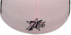 76ers PINWHEEL Light Pink-Black Fitted Hat by New Era - 3rd View