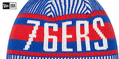 76ers STRIPED Knit Beanie Hat by New Era - 3rd View