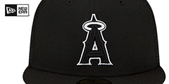 Angels BATTING PRACTICE TRUCKER Black-White Fitted Hat by New Era - 3rd View