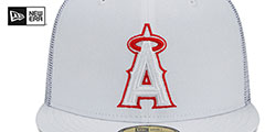 Angels BATTING PRACTICE TRUCKER White Fitted Hat by New Era - 3rd View