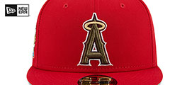 Angels BOTANICAL SIDE-PATCH Red Fitted Hat by New Era - 3rd View