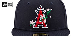 Angels LOGO BLOOM SIDE-PATCH Navy-Pink Fitted Hat by New Era - 3rd View