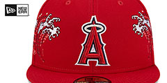 Angels TONAL WAVE Red Fitted Hat by New Era - 3rd View