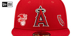 Angels TRIPLE THREAT IDENTITY Red Fitted Hat by New Era - 3rd View