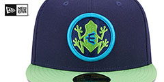 AquaSox MILB MARVEL DEFENDERS Navy-Green Fitted Hat by New Era - 3rd View