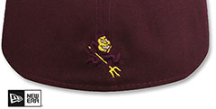 Arizona State NCAA TEAM-SCRIPT Maroon Fitted Hat by New Era - 3rd View