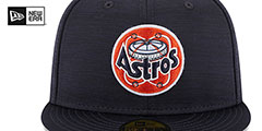 Astros 2023 CLUBHOUSE Heather Navy Fitted Hat by New Era - 3rd View