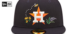 Astros FLORAL WATERCOLORS Navy Fitted Hat by New Era - 3rd View