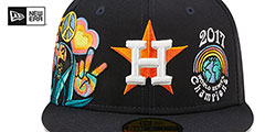 Astros GROOVY Navy Fitted Hat by New Era - 3rd View